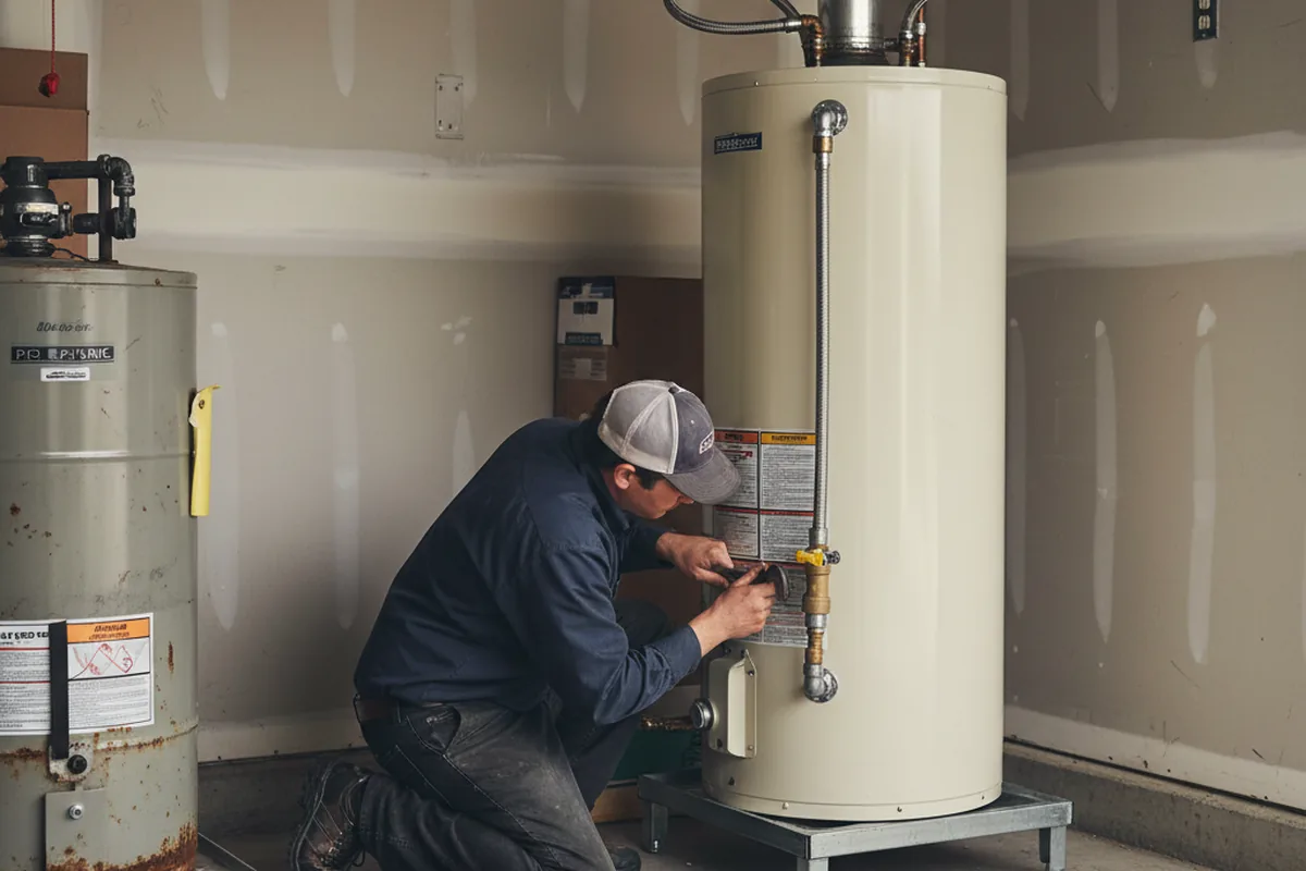 Water heater and shutoff valve replacement in Wabasha